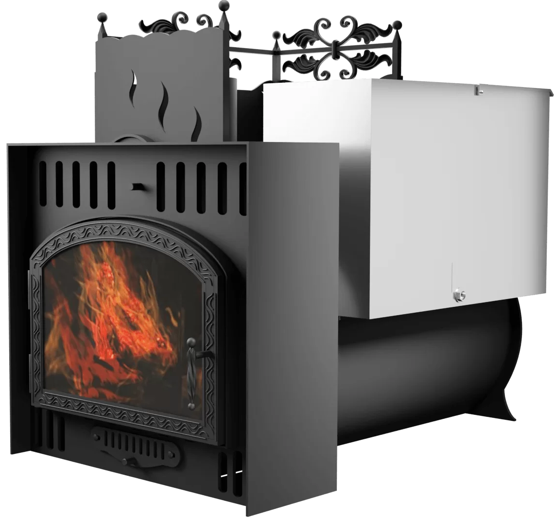 Печь Горыныч 3, каменка с левой стороны, большая дверь со стеклом, естественная система воздушного отопления фото в Ростове-на-Дону