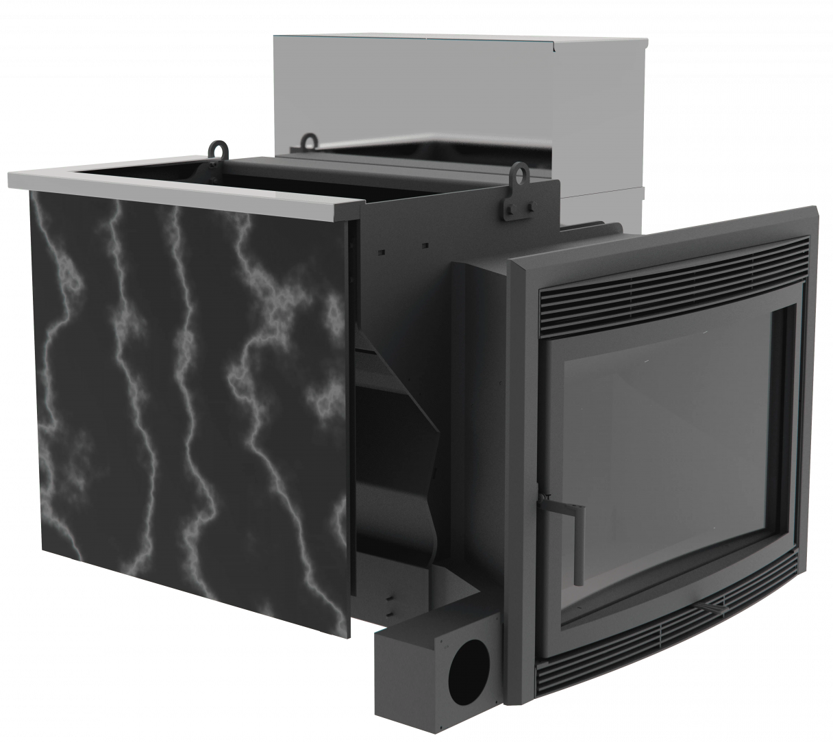 Банный камин 500, сталь+СВО фото в Ростове-на-Дону