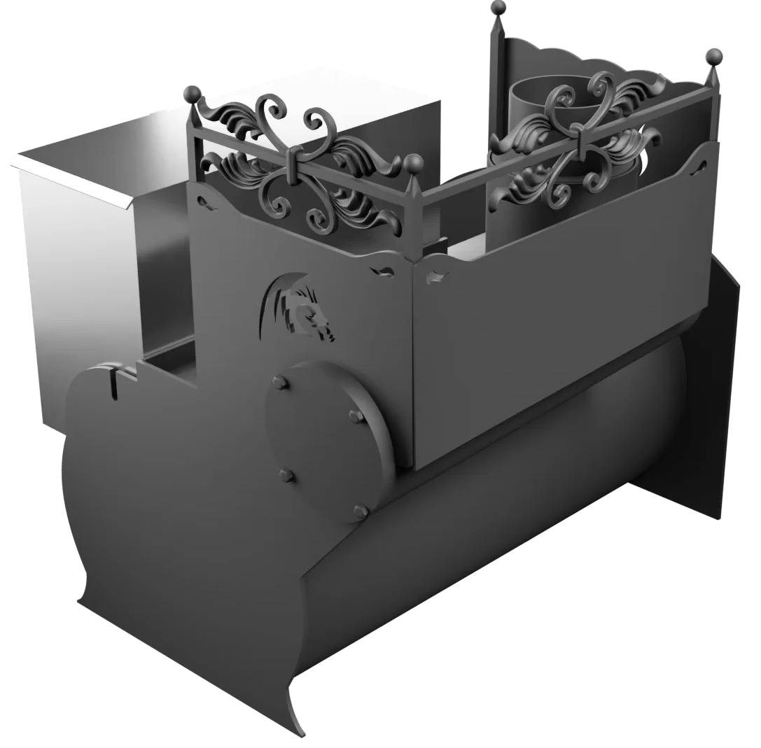 Печь Горыныч 3, каменка с левой стороны, средняя дверь со стеклом фото в Ростове-на-Дону