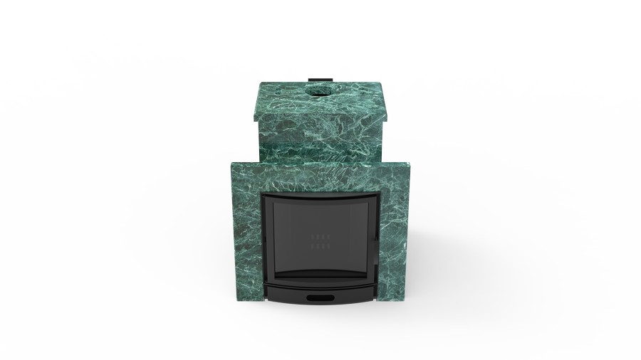 Печь в облицовке из натурального камня Genesis GN 500 облицовка закрытая со скосом талькохлорит-шлифовка фото в Ростове-на-Дону