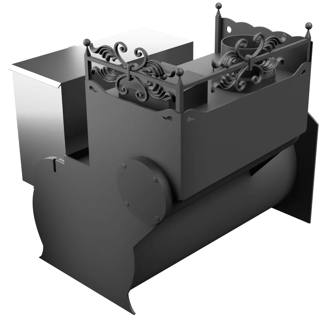 Печь Горыныч 3, каменка закрытая с левой стороны, большая дверь со стеклом фото в Ростове-на-Дону