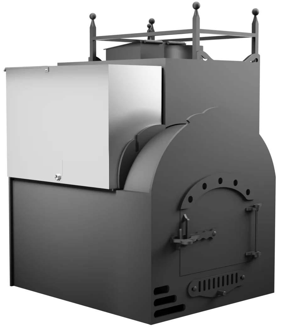Печь Горыныч Мини, каменка закрытая с правой стороны, система воздушного отопления фото в Ростове-на-Дону