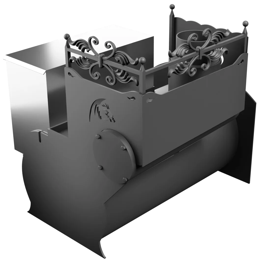 Печь Горыныч 3, каменка с левой стороны, большая дверь со стеклом фото в Ростове-на-Дону