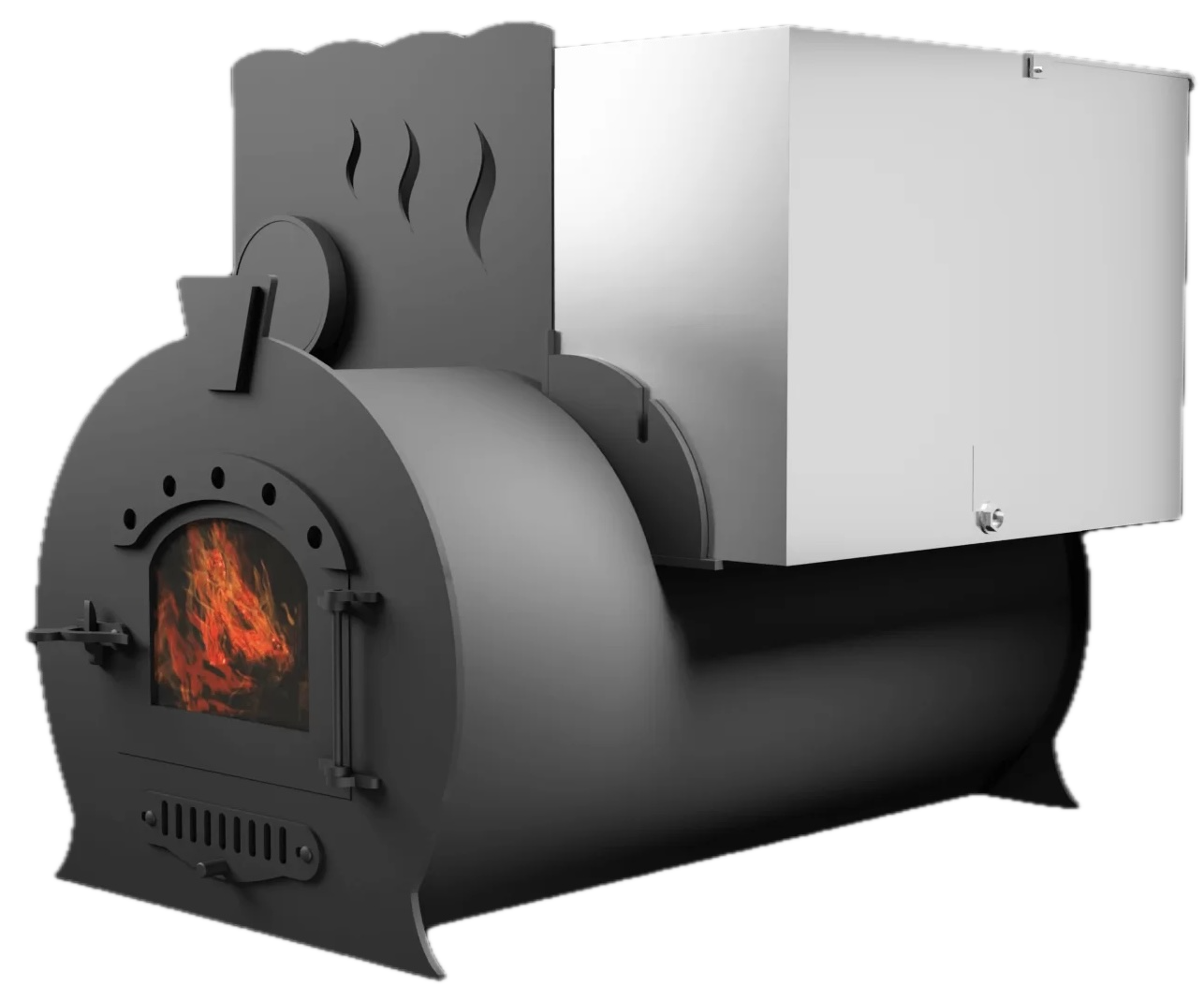 Печь Горыныч 2, каменка с левой стороны, малая дверь со стеклом фото в Ростове-на-Дону