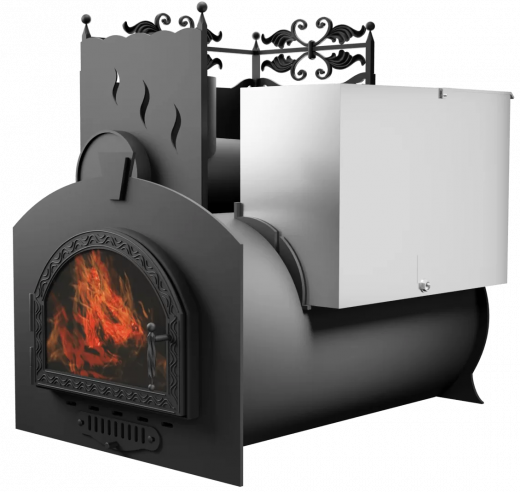 Печь Горыныч 3, каменка с левой стороны, средняя дверь со стеклом фото в Ростове-на-Дону