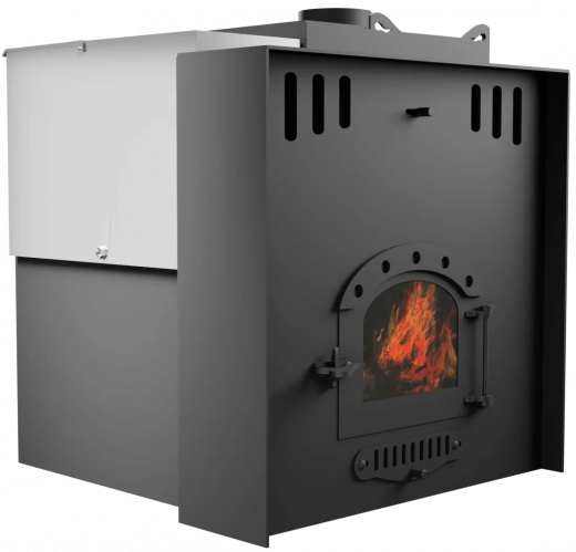 Печь Горыныч Мини, каменка с правой стороны, малое стекло, система воздушного отопления с порталом фото в Ростове-на-Дону