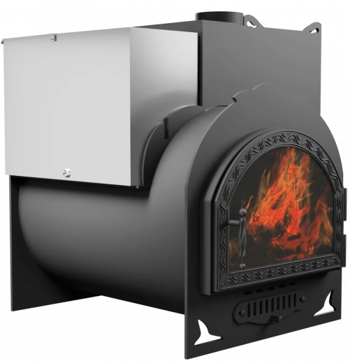 Печь Горыныч Мини, каменка с правой стороны, средняя дверь со стеклом фото в Ростове-на-Дону