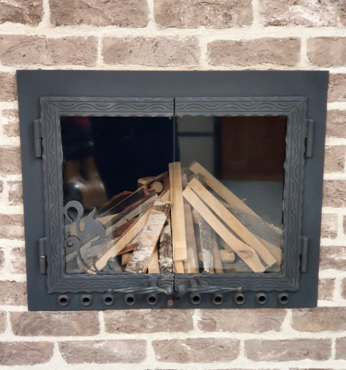 Каминная дверь 600×600 мм с обдувом фото в Ростове-на-Дону