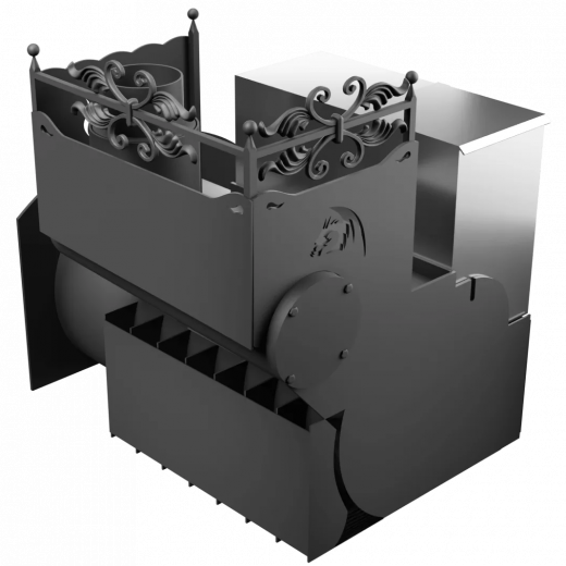 Печь Горыныч 3 с конвекцией, каменка с правой стороны, большая дверь со стеклом фото в Ростове-на-Дону
