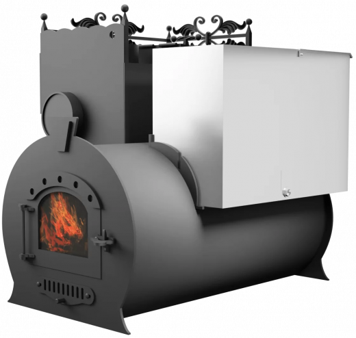 Печь Горыныч 3, каменка закрытая с левой стороны, малая дверь со стеклом фото в Ростове-на-Дону