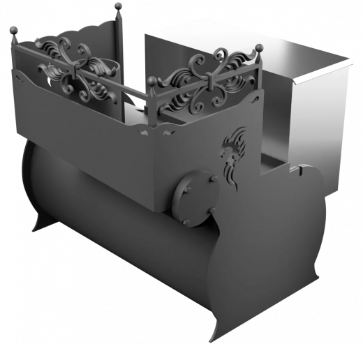 Печь Горыныч 3, каменка с правой стороны, малая дверь со стеклом фото в Ростове-на-Дону