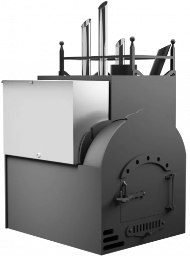 Печь Горыныч Мини, каменка закрытая с парогенератором с правой стороны, система воздушного отопления фото в Ростове-на-Дону