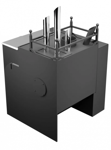 Печь Горыныч Мини, каменка закрытая с парогенератором с левой стороны, естественная система воздушного отопления фото в Ростове-на-Дону