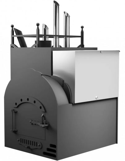 Печь Горыныч Мини, каменка закрытая с парогенератором с левой стороны, система воздушного отопления фото в Ростове-на-Дону
