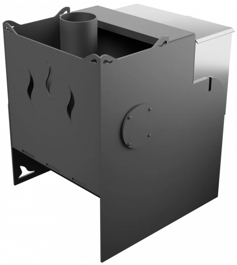 Печь Горыныч Мини, каменка с правой стороны, средняя дверь со стеклом фото в Ростове-на-Дону