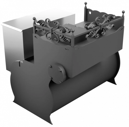 Печь Горыныч 3, каменка закрытая с левой стороны, малая дверь со стеклом фото в Ростове-на-Дону