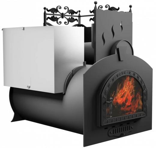 Печь Горыныч 3, каменка с правой стороны, средняя дверь со стеклом фото в Ростове-на-Дону