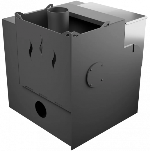 Печь Горыныч Мини, каменка с правой стороны, малое стекло, система воздушного отопления с порталом фото в Ростове-на-Дону