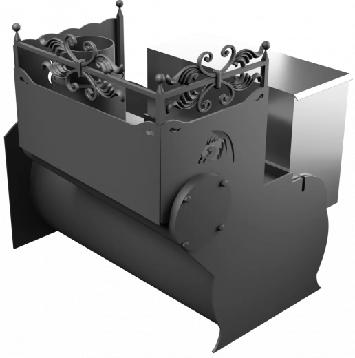Печь Горыныч 3, каменка с правой стороны, средняя дверь со стеклом фото в Ростове-на-Дону