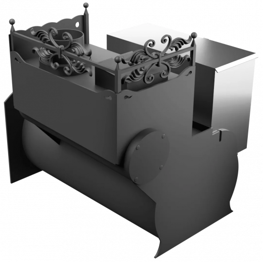 Печь Горыныч 3, каменка закрытая с правой стороны, большая дверь со стеклом фото в Ростове-на-Дону
