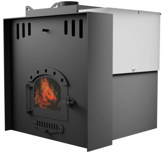 Печь Горыныч Мини, каменка с левой стороны, малое стекло, система воздушного отопления с порталом фото в Ростове-на-Дону