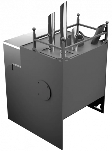 Печь Горыныч Мини, каменка закрытая с парогенератором с левой стороны фото в Ростове-на-Дону