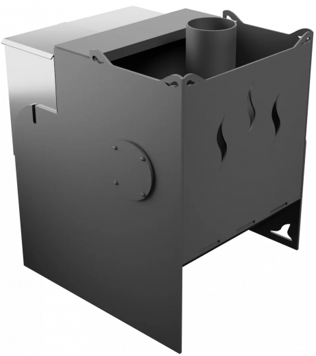 Печь Горыныч Мини, каменка с левой стороны, средняя дверь со стеклом фото в Ростове-на-Дону