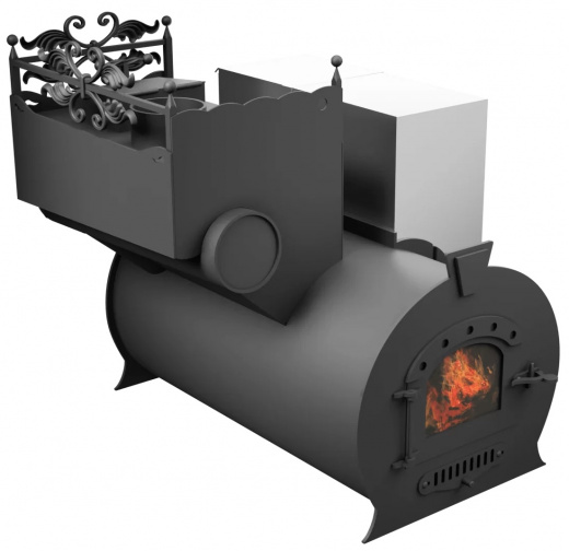 Печь Горыныч 3, каменка закрытая с левой стороны, малая дверь со стеклом фото в Ростове-на-Дону