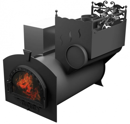 Печь Горыныч 3, каменка с правой стороны, средняя дверь со стеклом фото в Ростове-на-Дону